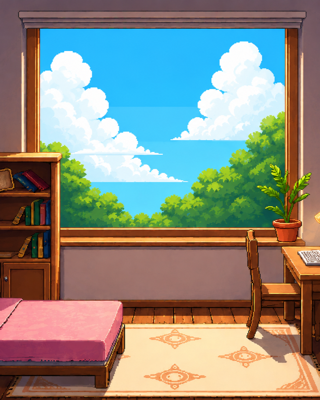 Ottie's room, afternoon