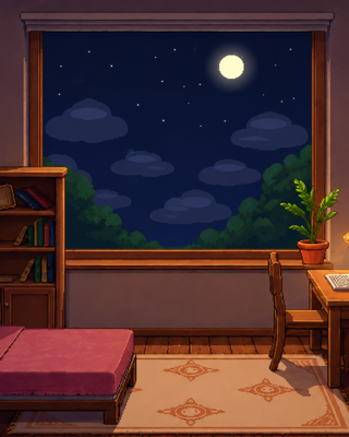 Ottie's room, night