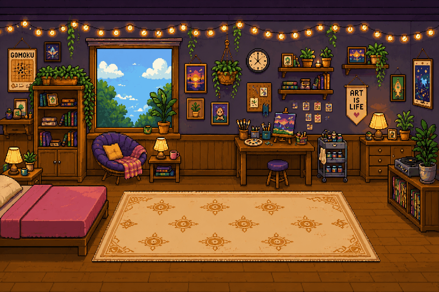 Ottie's room, afternoon